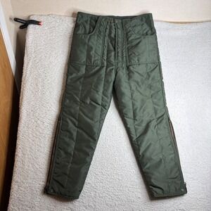 60s 70s RefrigiWear Quilted Insulated Pants Olive Green Mens scovill made in USA